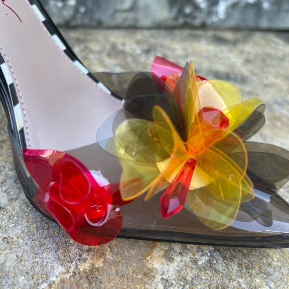 Betsey Johnson Heels Size 6.5M Whimsigoth Y2K Flower Ankle Strap Stiletto - Picture 6 of 12